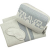 Cotton Travel Blanket Set, Beige/Light Grey - Throws - 1 - thumbnail