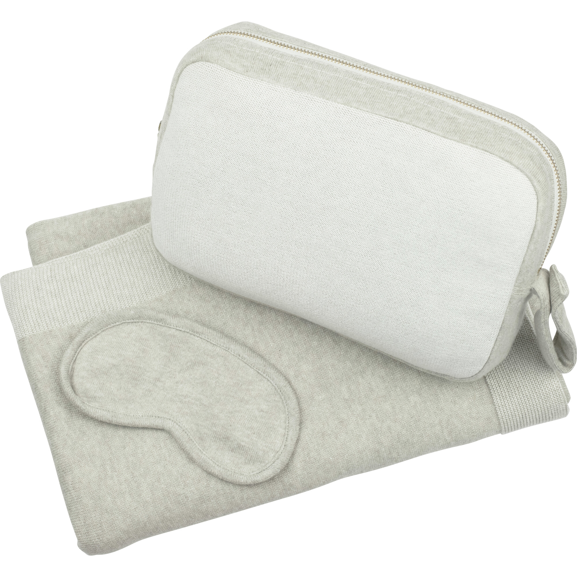 Reversible Solid Throw Set, Beige/Ivory - Throws - 1