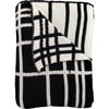 Grid Reversible Blanket, Black/Natural - Throws - 1 - thumbnail