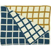 Sveda Reversible Squares Throw, Mustard/Blue - Throws - 1 - thumbnail