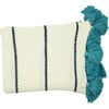 Dazzle Tassle Blanket, Cream/Blue - Throws - 1 - thumbnail