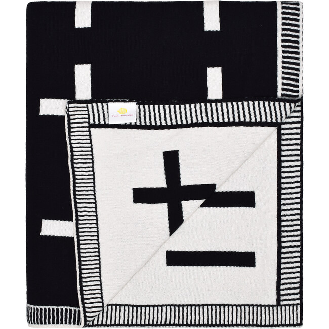Daza Cross Blanket, Black/White - Throws - 1
