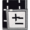 Daza Cross Blanket, Black/White - Throws - 1 - thumbnail