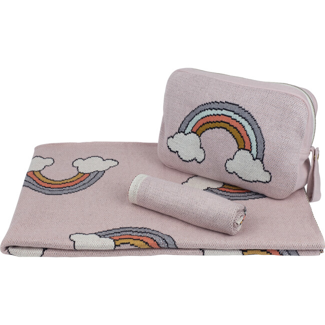 Rainbow Baby Blanket Set, Pink