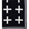 Daza Cross Blanket, Black/White - Throws - 3 - thumbnail