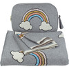 Rainbow Baby Blanket Set, Grey - Blankets - 2