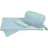 Polka Dots Reversible Baby Blanket Set, Blue/Ivory - Blankets - 2