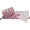 Polka Dots Reversible Baby Blanket Set, Pink/Ivory - Blankets - 2