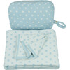 Polka Dots Reversible Baby Blanket Set, Blue/Ivory - Blankets - 3