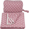 Polka Dots Reversible Baby Blanket Set, Pink/Ivory - Blankets - 3