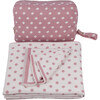 Polka Dots Reversible Baby Blanket Set, Pink/Ivory - Blankets - 4