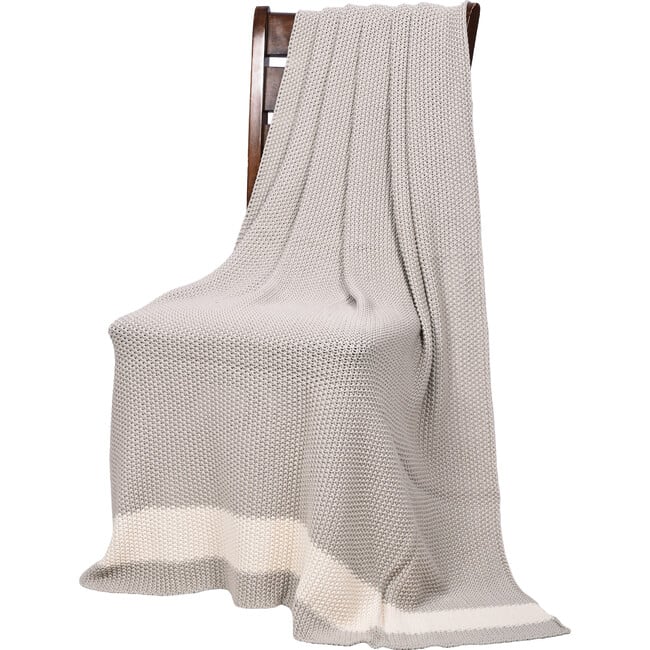 Marici Throw Blanket, Grey/Cream - Throws - 3