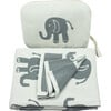 Elephant Love Baby Blanket Set, Grey/Natural - Blankets - 1 - thumbnail