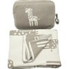 Giraffe Reversible Baby Blanket Set, Neutral - Blankets - 2