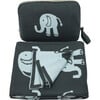 Elephant Love Baby Blanket Set, Blue/Grey - Blankets - 2