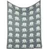 Elephant Love Baby Blanket Set, Grey/Natural - Blankets - 3