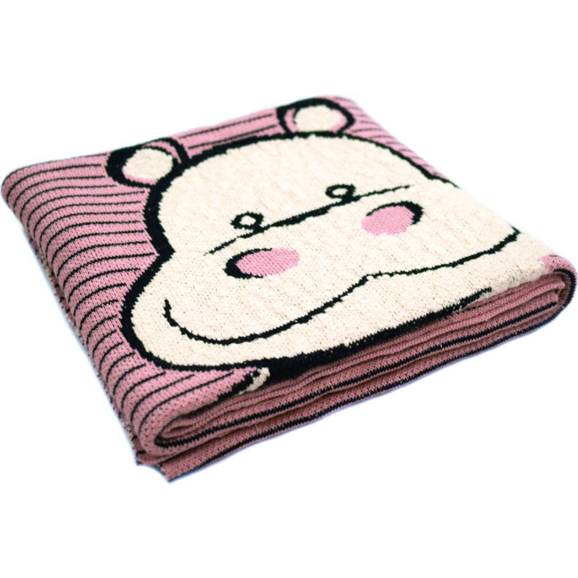 Happy Hippo Blanket, Pink