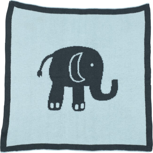 Elephant Love Baby Blanket Set, Blue/Grey - Blankets - 6