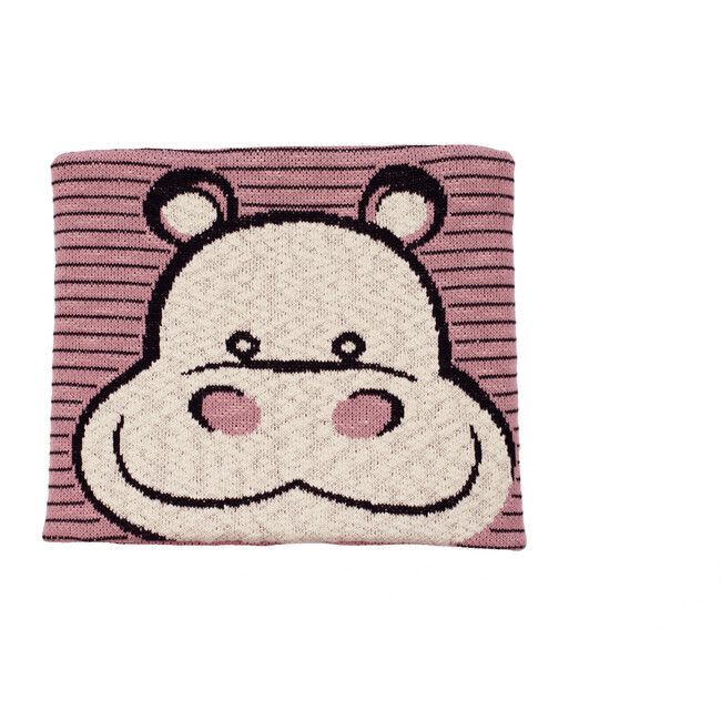 Happy Hippo Blanket, Pink - Blankets - 4