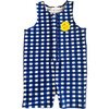 Gingham Playsuit, Blue - Rompers - 1 - thumbnail