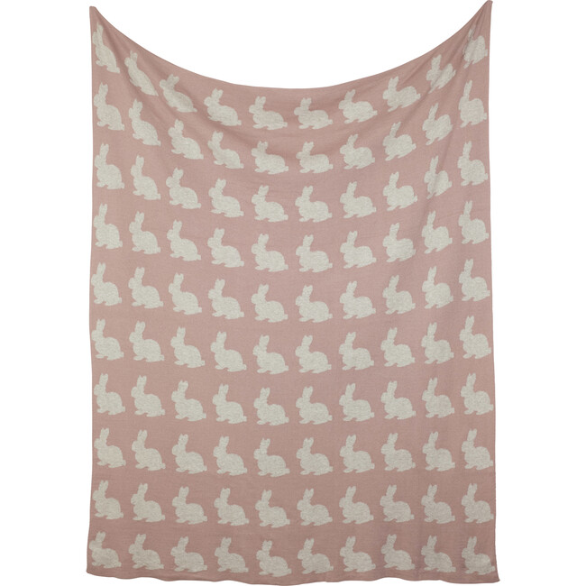 Bunny Love Reversible Baby Blanket Set, Pink