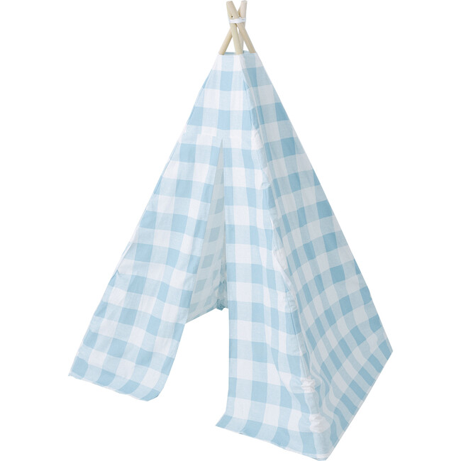 Charles Play Tent, Blue Gingham - Play Tents - 1