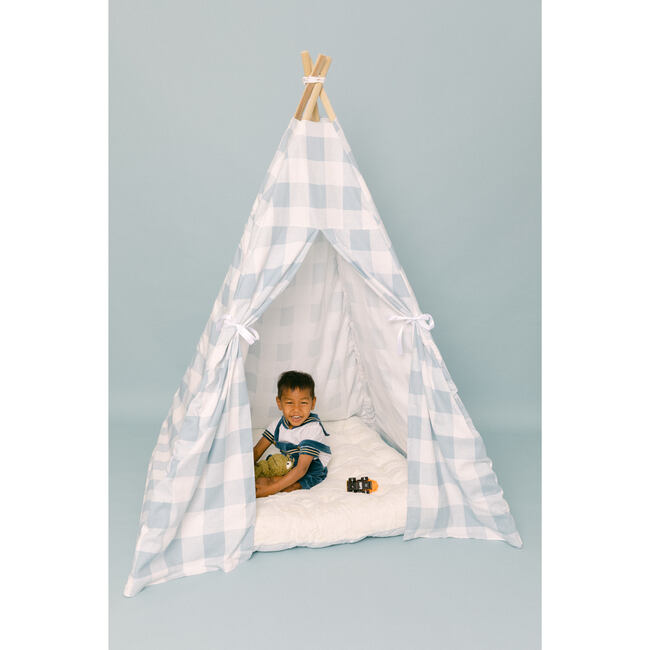 Charles Play Tent, Blue Gingham - Play Tents - 2