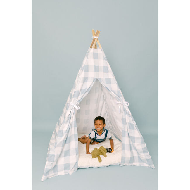 Charles Play Tent, Blue Gingham - Play Tents - 4