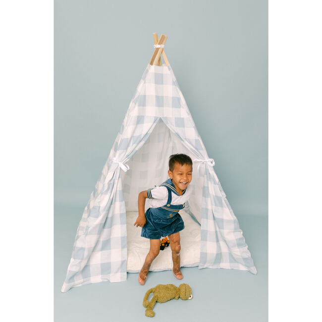 Charles Play Tent, Blue Gingham - Play Tents - 5
