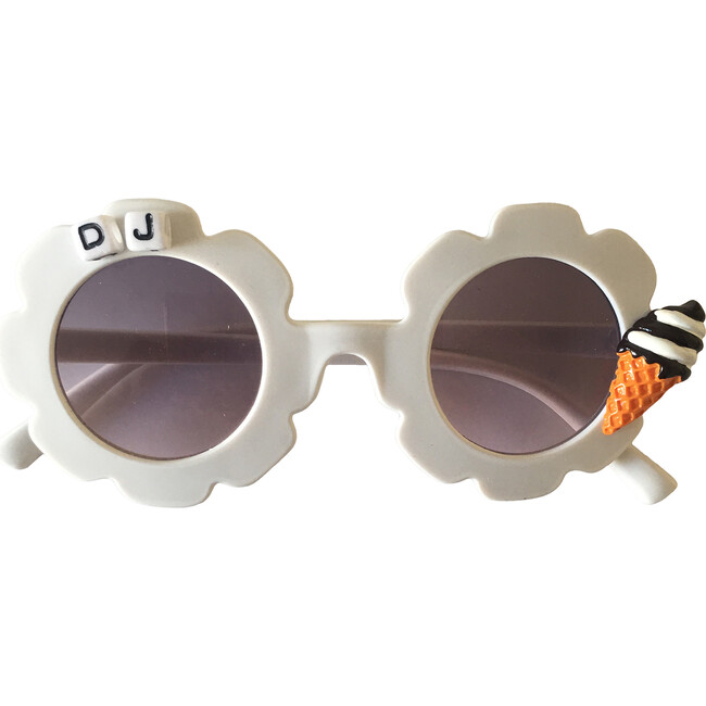 Monogrammable Chocolate Ice Cream Sunglasses, White - Sunglasses - 1