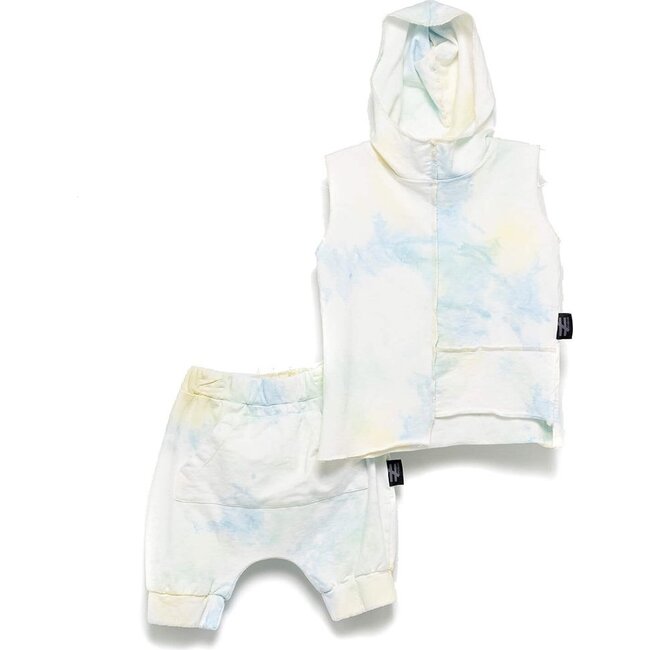 Tie-Dye Hooded Set, White - Mixed Apparel Set - 1