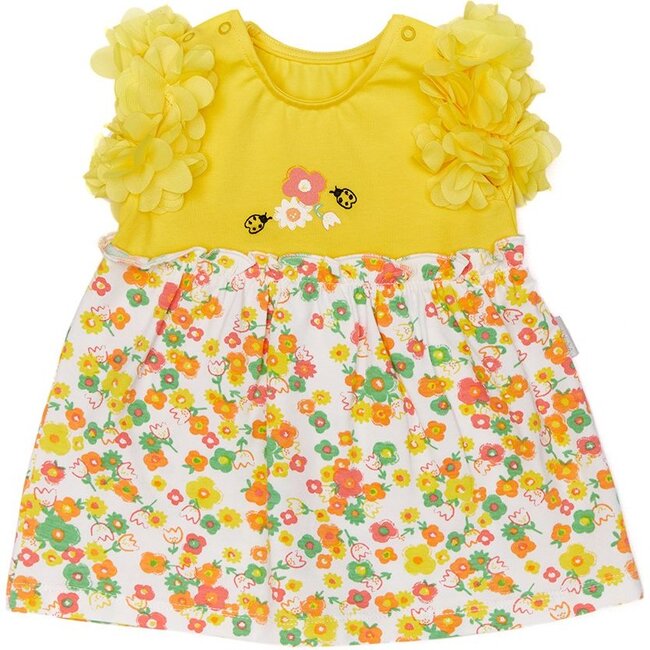 Sunshine Cotton Dress, Yellow - Dresses - 1