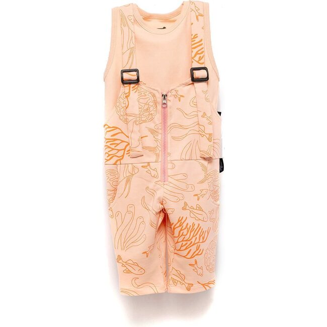 Suspender Overalls, Salmon Pink