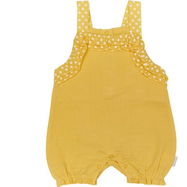 Overall Tank Top Romper, Yellow - Rompers - 1