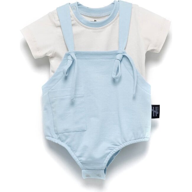 Romper & Tee Outfit, Blue - Mixed Apparel Set - 1