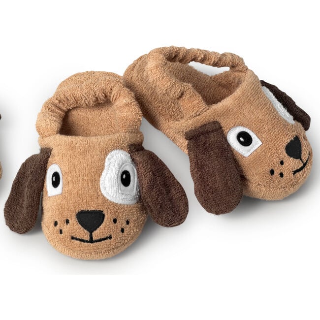 Dog Slippers, Brown - Yikes Twins Robes & Slippers | Maisonette