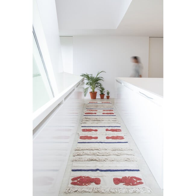 Mini Lobster XS Washable Rug, Ivory/Red - Rugs - 9