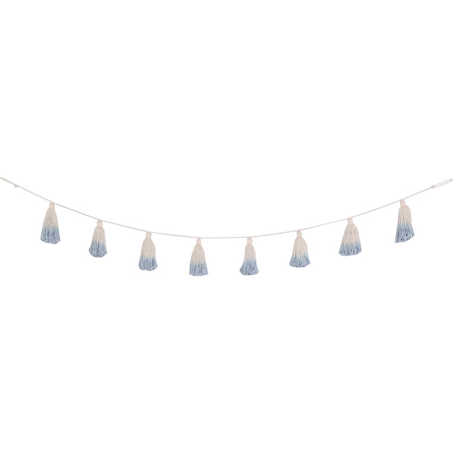 Tie-Dye Tassel Garland, Soft Blue - Wall Décor - 1
