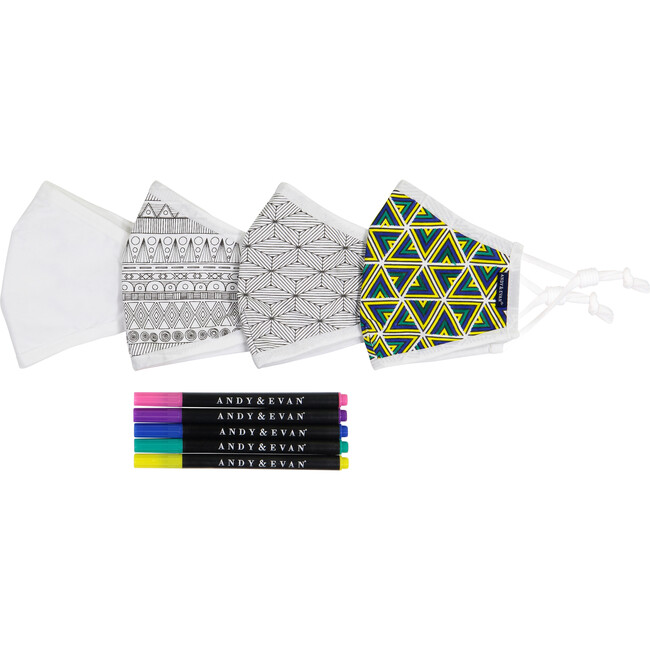 Boys 4-Pack Coloring Youth Face Masks, Mosaic - Face Masks - 1
