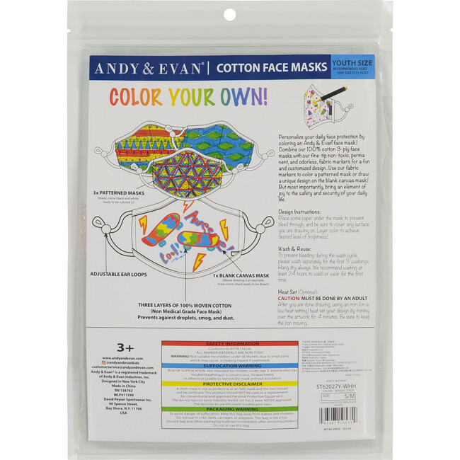Boys 4-Pack Coloring Youth Face Masks, Mosaic - Face Masks - 6