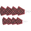 Assorted 8-Pack Holiday Face Masks, Red Plaid - Face Masks - 1 - thumbnail