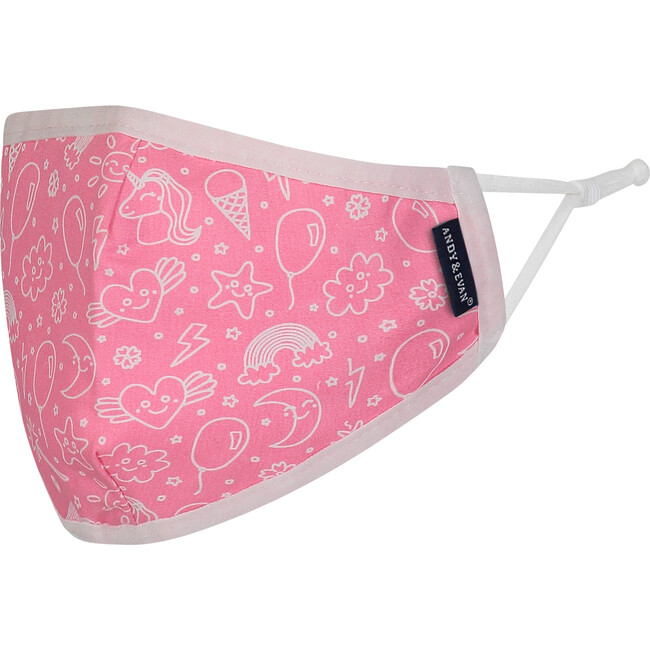 Girls 4-Pack Child Face Masks, Hot Pink - Face Masks - 3