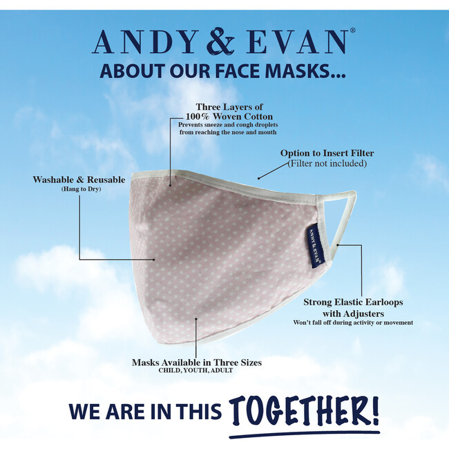 Boys 4-Pack Youth Face Masks, Navy - Face Masks - 6