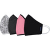 Womens 4-Pack Face Masks, Black - Face Masks - 1 - thumbnail