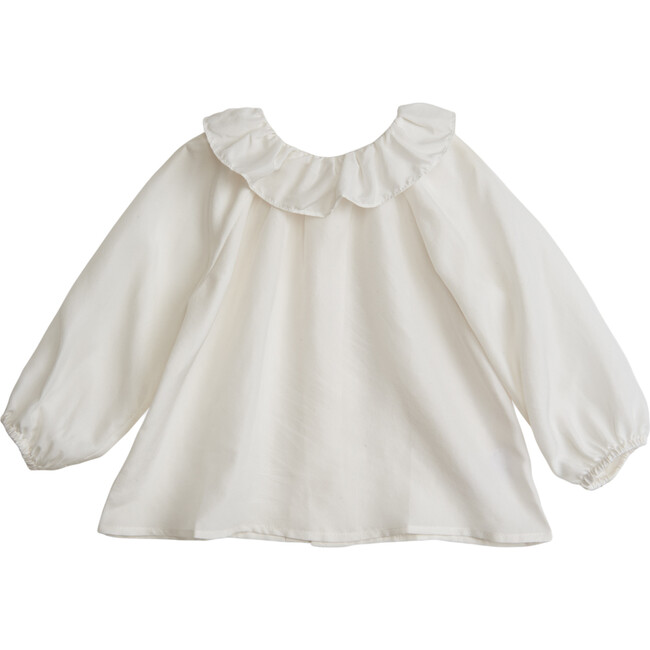 Ruffle Collar Blouse, Parchment - Blouses - 1