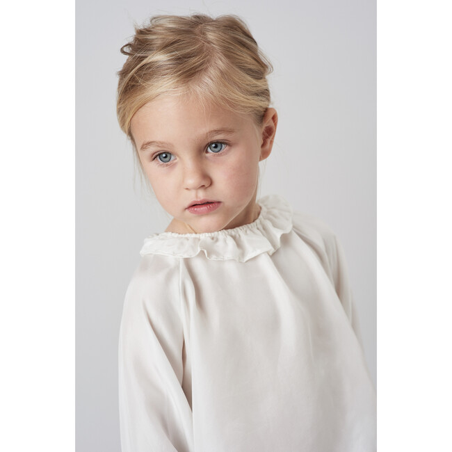 Ruffle Collar Blouse, Parchment - Blouses - 2