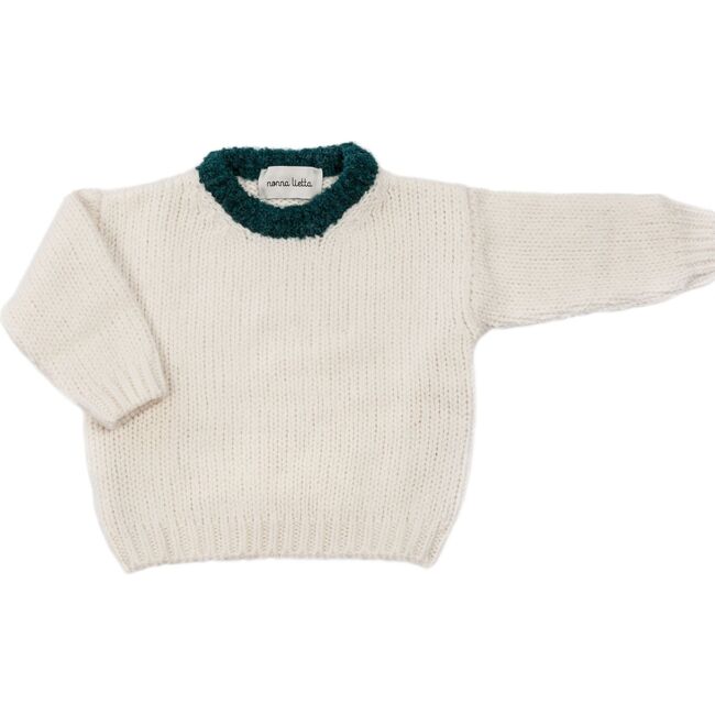 Sweater, Bianco / Emerald - Sweaters - 1