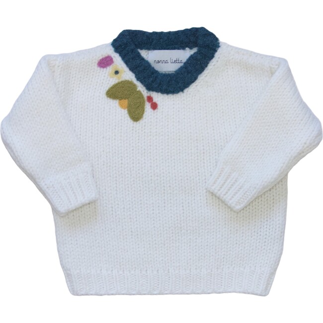 Organic Cotton Sweater,  Bianco