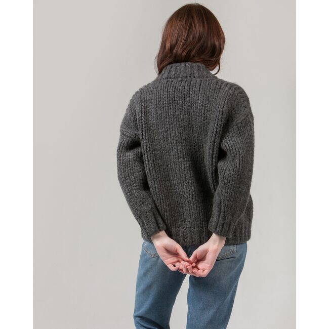 Women's Cardigan, Dark Grey - Cardigans - 4