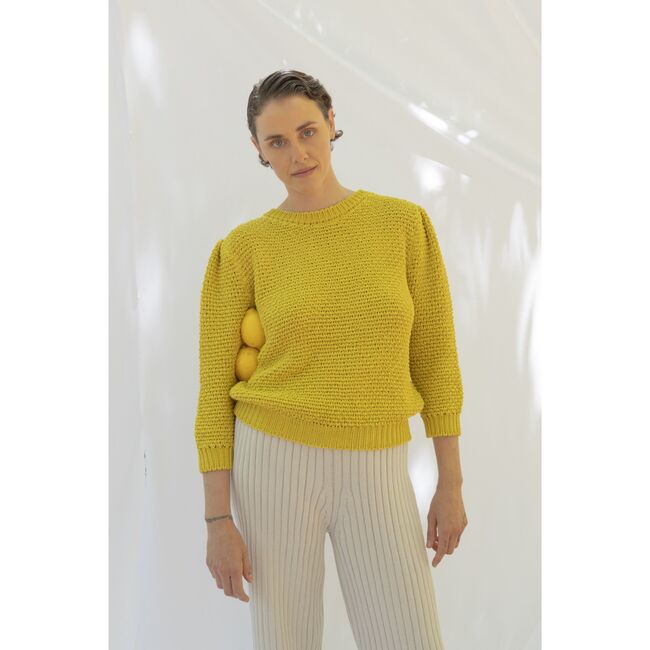 Women's Cotton Sweater, Golden Yellow